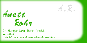 anett rohr business card